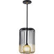 Circa 1 Light Black / Antique Brass / Black Pendant Ceiling Light, Medium
